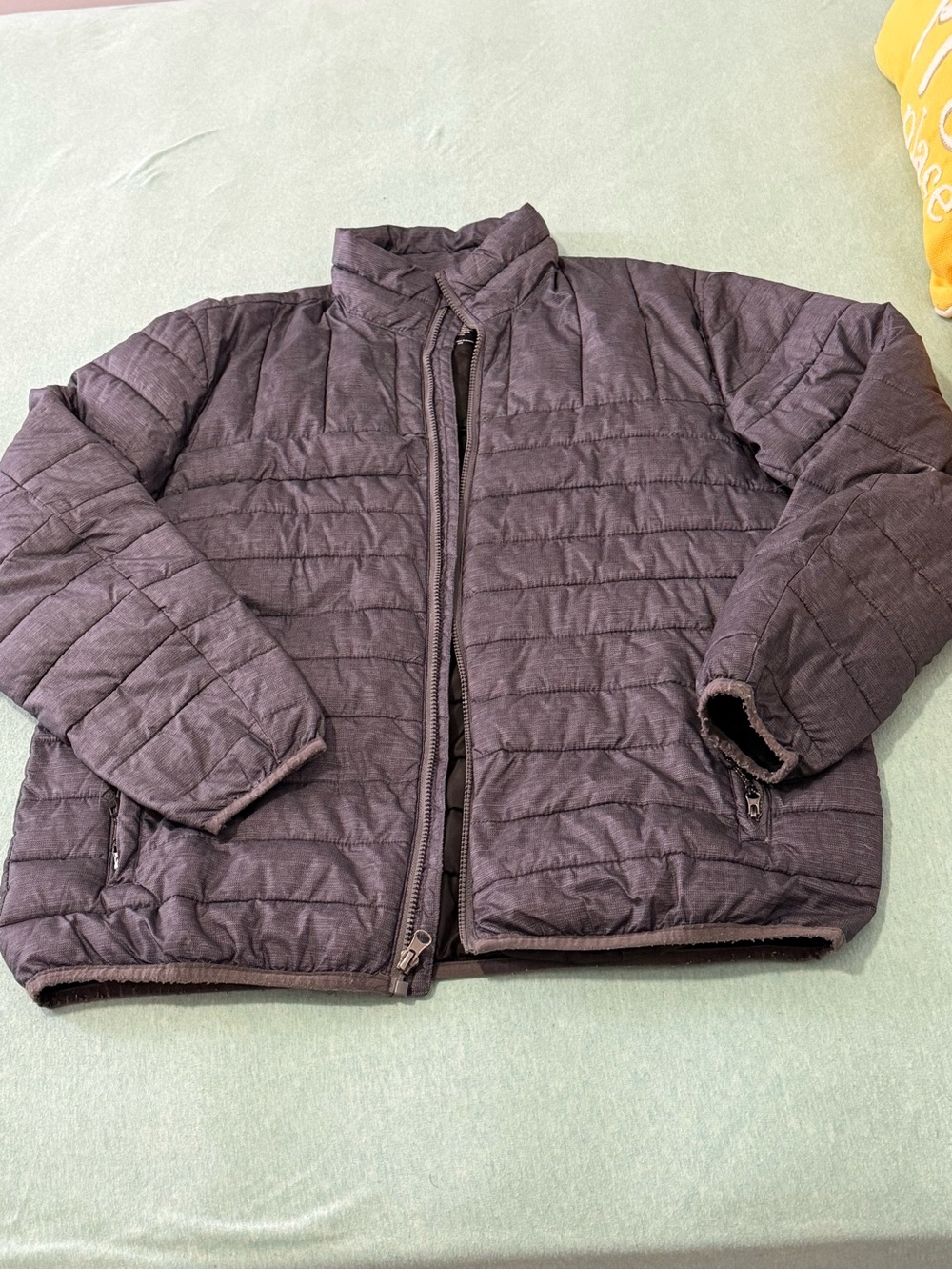 Swiss Tech Men's Quilted Puffer Jacket - Charcoal Gray